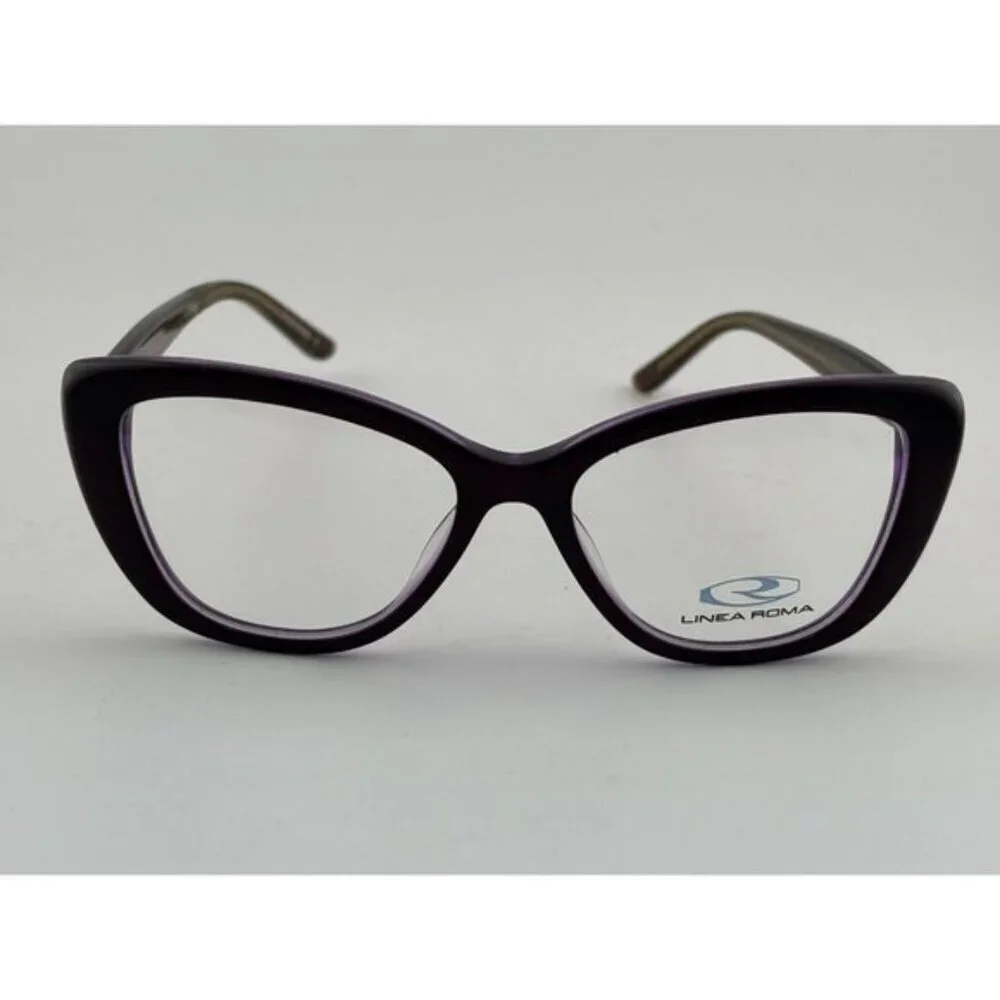 LINEA ROMA - CLASS 317 C3 51-15-140 Black, Purple, Brown Acetate Glasses Frames - Picture 2 of 7